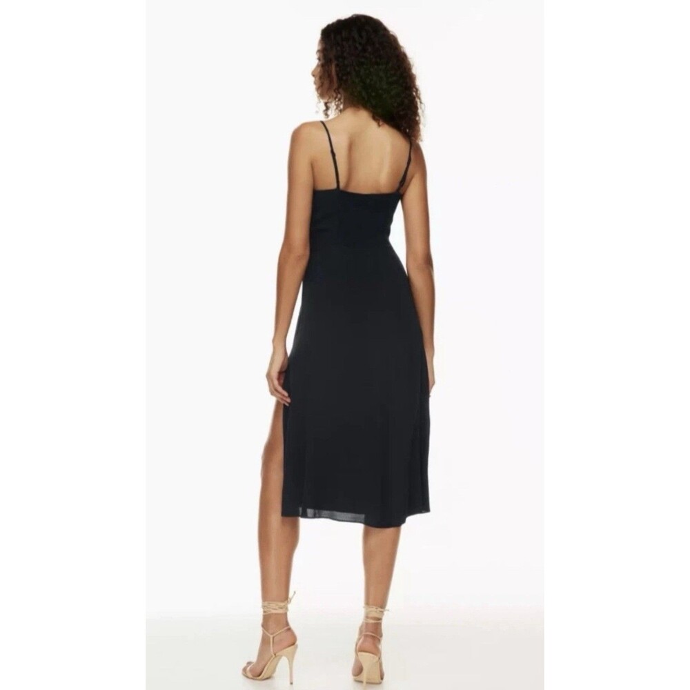 Aritzia Wilfred Affogato Midi Slip Dress Women’s Black Noir Size 4 NWT - Picture 2 of 16